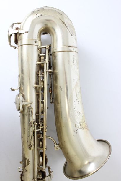 null Tenor saxophone by Pierret in Paris, signed on the bell (a small dent on the...