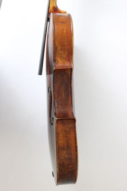 null Amateur 4/4 violin made from a Mirecourt headstock late 19th century, bearing...