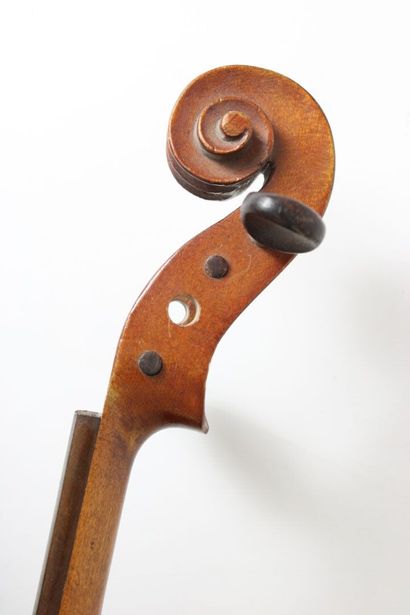 null 3/4 violin made in Mirecourt around 1920 with Montagnana label. Heel broken,...