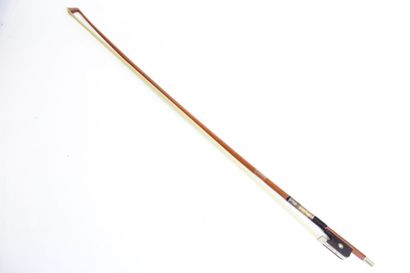 null Roger François Lotte violin bow, nickel silver mounted. 56,5gr with wick and...