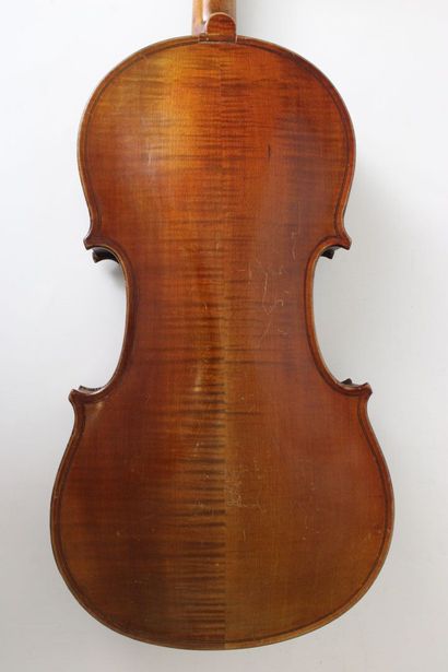 null 3/4 violin made in Mirecourt around 1920 with Montagnana label. Heel broken,...