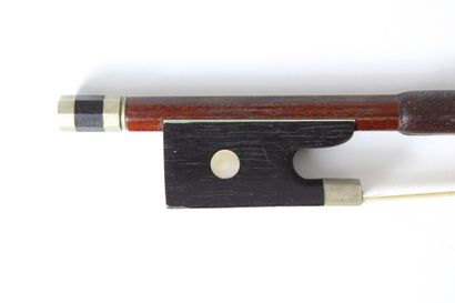 null 4/4 violin bow marked C.A HOYER, Germany circa 1970, pernambuco, ebony frog,...