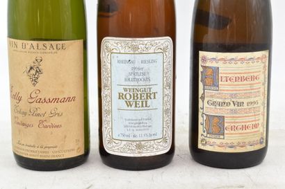 Réunion de 3 bouteilles comprenant : 1 bottle Alsace Grand Cru Altenberg de Bergheim...
