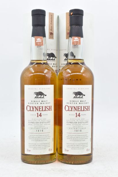 null 2 bottles of CLYNELISH Scotch Whisky. 14 years old. 
In their boxes. 
Level...