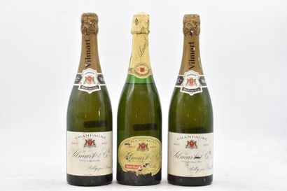 Réunion de 3 bouteilles de Champagne Vilmart & Co comprenant : 2 bottles of Brut....