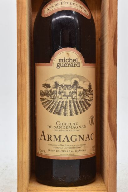 null 1 bottle of Château de SANDEMAGNAN. Armagnac. Michel GUERARD. 
Level: -5 cm...