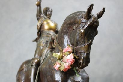 null Emmanuel FREMIET (1824-1910)
Joan of Arc on horseback", bronze with brown patina,...
