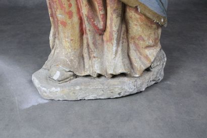 null École Française du début du XVIIème siècle
Sculpture de Sainte Barbe en pierre...