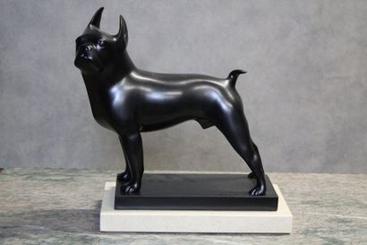 null François POMPON (1855-1933) (d'après)
Toy Boston-terrier, bronze à la cire perdue...