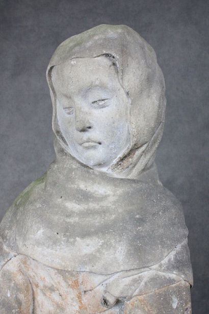 null École du XVIème siècle
Sainte Anne enseignante, sculpture en pierre calcaire...