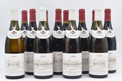 Assortiment de 12 bouteilles de vins de Bourgogne :