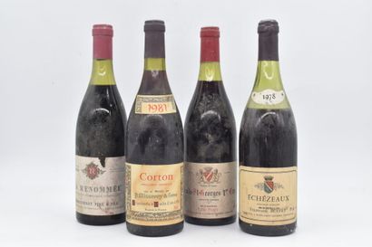 Assortiment de 4 bouteilles de vins de Bourgogne :