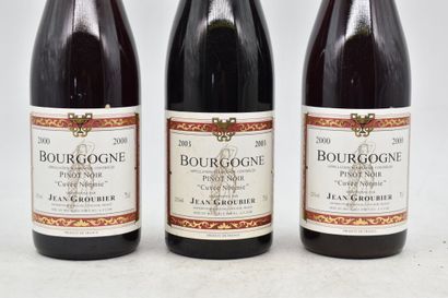 Assortiment de 3 bouteilles de vins de Bourgogne : BOURGOGNE - Pinot Noir - Cuvée...