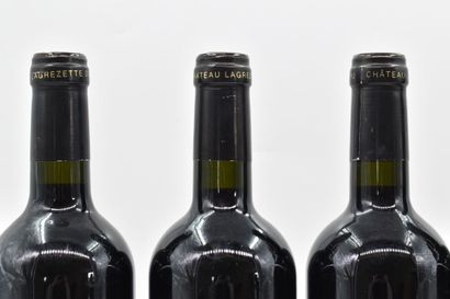 null CAHORS 
2015
Château Lagrezette
6 bouteilles

Niveaux : 1 cm sous la capsule,
Étiquettes...