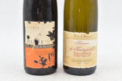 Assortiment de 2 bouteilles de vins d'Alsace : ALSACE - Klevener de Heiligenstein...