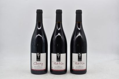 Assortiment de 3 bouteilles de vins du Mâconnais : MÂCON (Rouge) - Chapaize - Domaine...