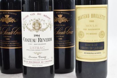 Assortiment de 7 bouteilles de vins du Médoc : LISTRAC - Cru Bourgeois - Château...