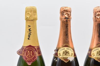 Assortiment de 4 bouteilles de vins de Champagne : CHAMPAGNE - Rosé Brut - André...