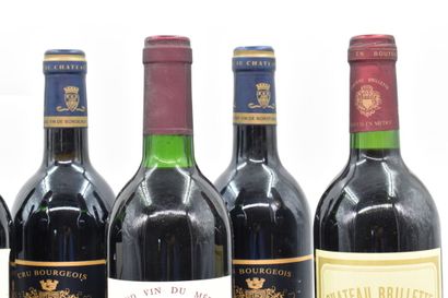 Assortiment de 7 bouteilles de vins du Médoc : LISTRAC - Cru Bourgeois - Château...