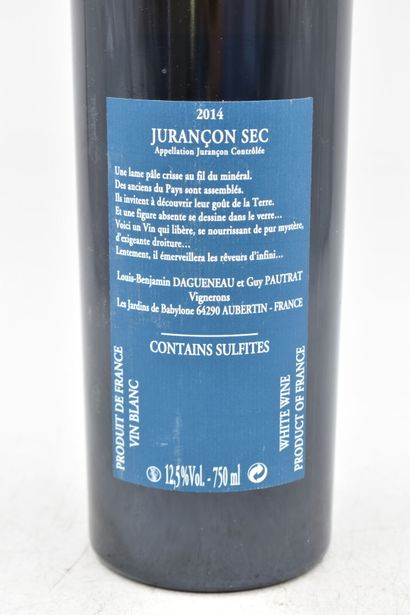 null JURANCON (Sec)
Les Jardins de Babylone
2014
Domaine Didier Dagueneau
1 bouteille

Niveau...
