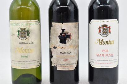 Assortiment de 3 bouteilles de vins du Sud-Ouest : MADIRAN - Château Montus
1985...