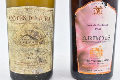 Assortiment de 2 bouteilles de vins du Jura : ARBOIS - Rosé de Poulsard - Fruitière...