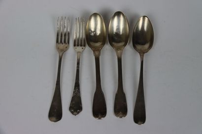 Set of silver cutlery 925/1000. Net weight:...