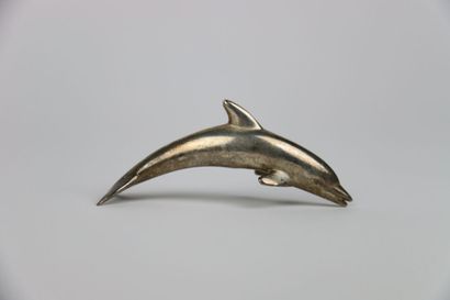 null Réunion de douze porte-couteaux dauphins en métal argenté. Longueur : 7,5 cm....