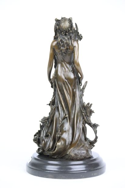 null MILO (1893-1970). Allégorie de la Nature, sculpture en bronze, socle en marbre...