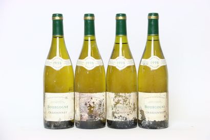 null 4 bottles of white BOURGOGNE 1998, COUVENT DES VISITANDINES. Damaged labels...