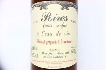null 1 bottle (50cl) of PEARS IN LIFE WATER, MAS SAINT-GENNART. In its box. 
