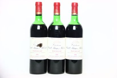 3 bottles of red PAUILLAC 1976, CHÂTEAU HAUT-BAGES...