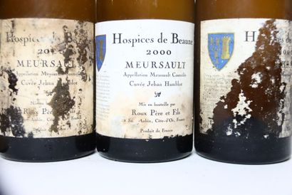 null 6 bouteilles de MEURSAULT blanc 2000, LES HOSPICES DE BEAUNE. Étiquettes très...