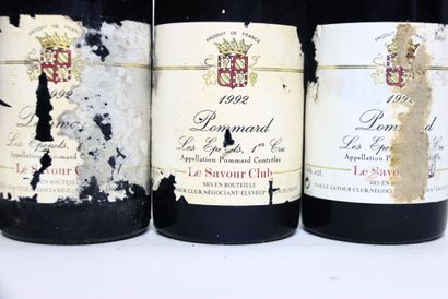 null 5 bouteilles de POMMARD 1ER CRU LES EPENOTS rouge 1992, SAVOUR CLUB. Étiquettes...