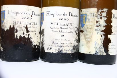 null 6 bouteilles de MEURSAULT blanc 2000, LES HOSPICES DE BEAUNE. Étiquettes très...