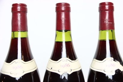 null 6 bouteilles de CORTON-RENARDES GRAND CRU rouge 1986, MARIUS DELARCHE. Étiquettes...