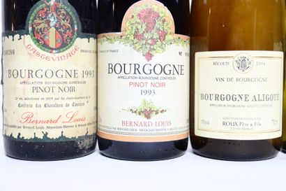 null 2 bottles of red BOURGOGNE 1993, BERNARD LOUIS. 
1 bottle of white BOURGOGNE...