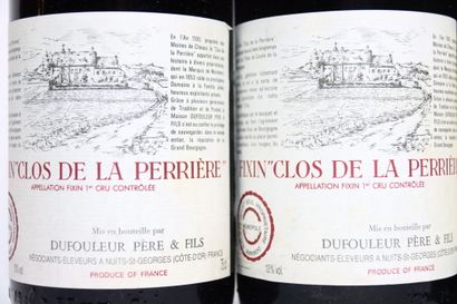 null 2 bottles of FIXIN 1ER CRU CLOS DE LA PERRIÈRE red 1995, DUFOULEUR.
1 bottle...