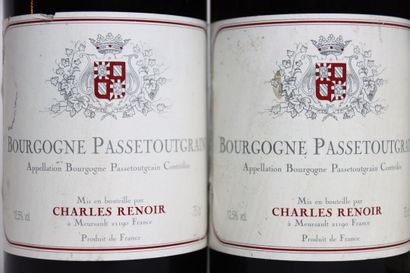 null 2 bottles of BOURGOGNE PASSETOUTGRAIN red 1996, CHARLES RENOIR. 
1 bottle of...