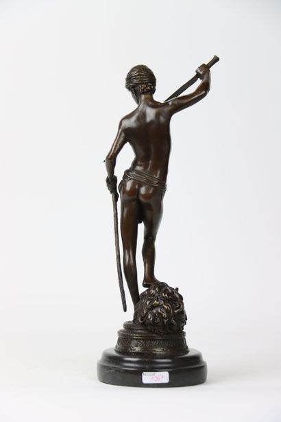 null MERCIE Antonin (1845-1916), The victory of David over Goliath, bronze sculpture,...