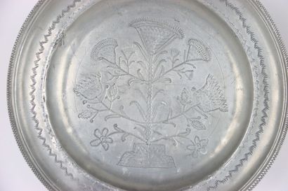 null GERMANY - A bowl, punch not identified, and an engraved dish, punch scratched,...