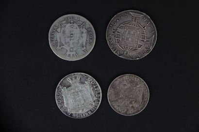 null Divers. Lot De 4 Monnaies Argent Module De L'ecu Autriche. Italie Brésil États...