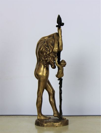 null Jean-Léon GEROME (1824 - 1904), after
Bacchante
Bronze with golden patina 
Dimensions...