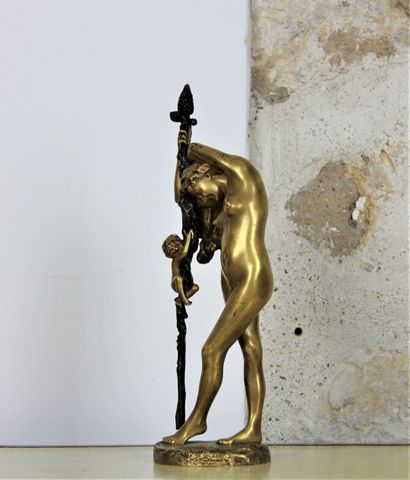 null Jean-Léon GEROME (1824 - 1904), after
Bacchante
Bronze with golden patina 
Dimensions...