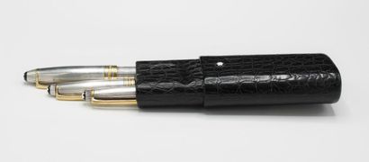 null MONTBLANC
Ensemble de trois stylos en argent (925/1000) comprenant un stylo-plume,...