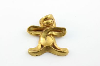 null Line VAUTRIN (1913-1997)
Broche personnage le corps formant un 6
Bronze doré
Non...
