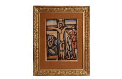  GEORGES ROUAULT (1871-1958) 
Christ en croix
Aquatinte en couleurs 
Signée et datée... Gazette Drouot