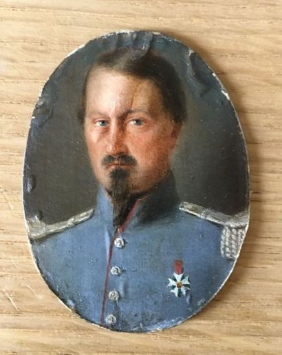 Miniature représentant un portrait d'officier...