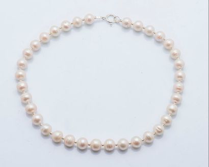 null Collier de perles de culture choker de 12,2 mm de diamètre alternées de petites...