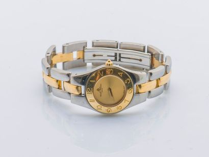 BAUME ET MERCIER Linéa watch, the round steel case with a large yellow gold-plated...